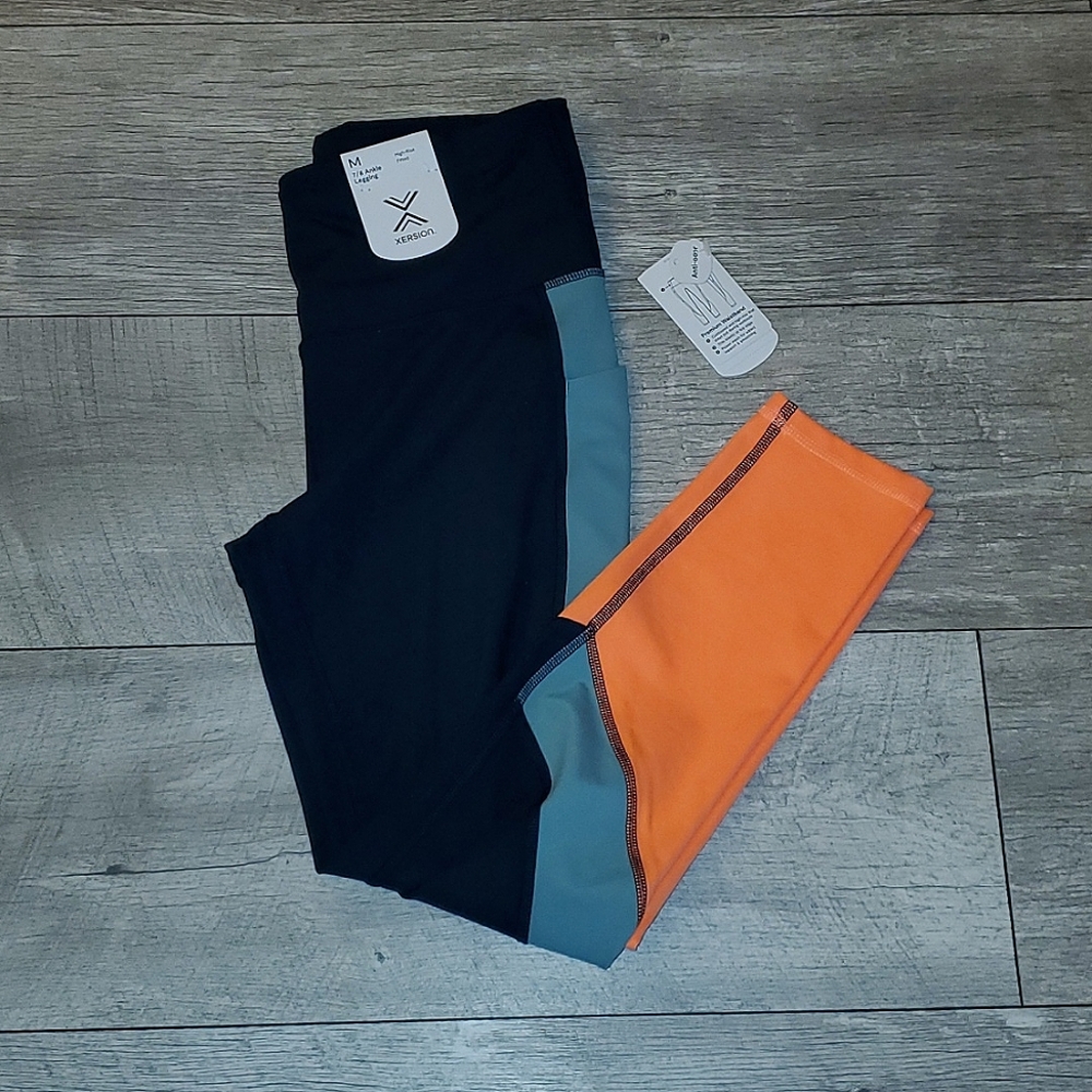 Xersion color block, high- rise 7/8 ankle leggings